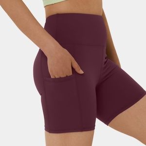 Halara Maroon Burgundy High Rise Patitoff Bike Biker Shorts 5" Gorpcore Workout